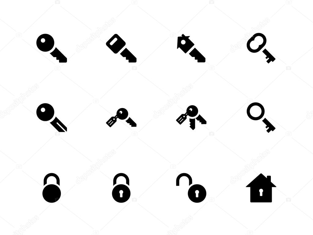 白い背景の上の鍵アイコン ストックベクター C Tkacchuk