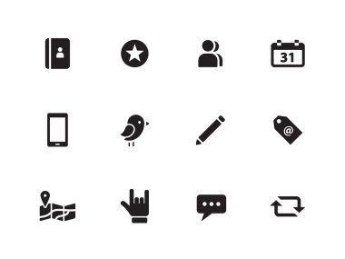 Beyaz arka planda sosyal simgeler.