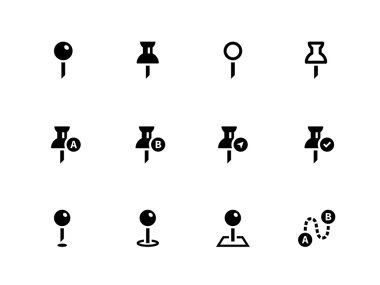 eşleme PIN simgeler beyaz zemin üzerine.