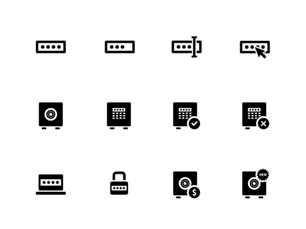 Iconos de contraseña sobre fondo blanco . — Vector de stock