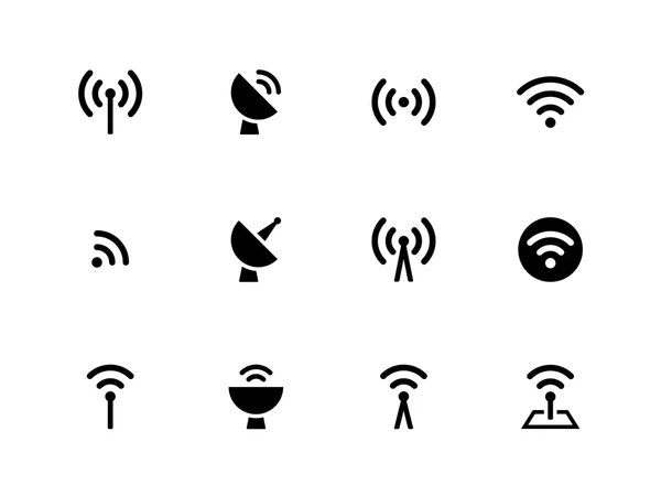 Iconos de la torre de radio sobre fondo blanco . — Vector de stock