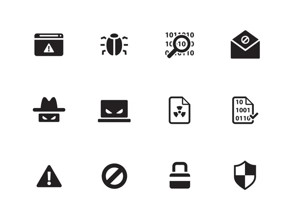Säkerhet ikoner på vit bakgrund. — Stock vektor