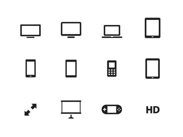 Skärmar ikoner på vit bakgrund. — Stock vektor