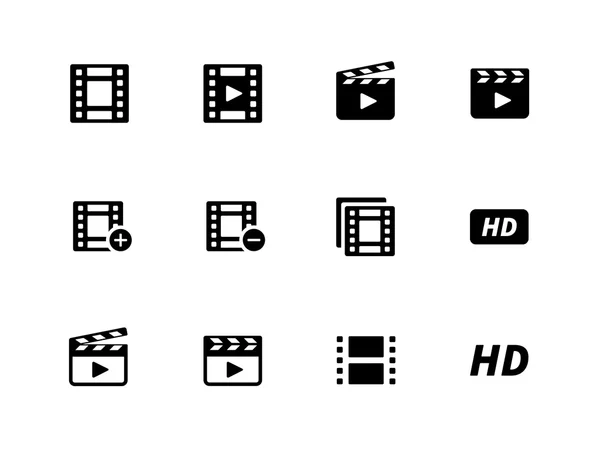 Iconos de vídeo sobre fondo blanco . — Archivo Imágenes Vectoriales