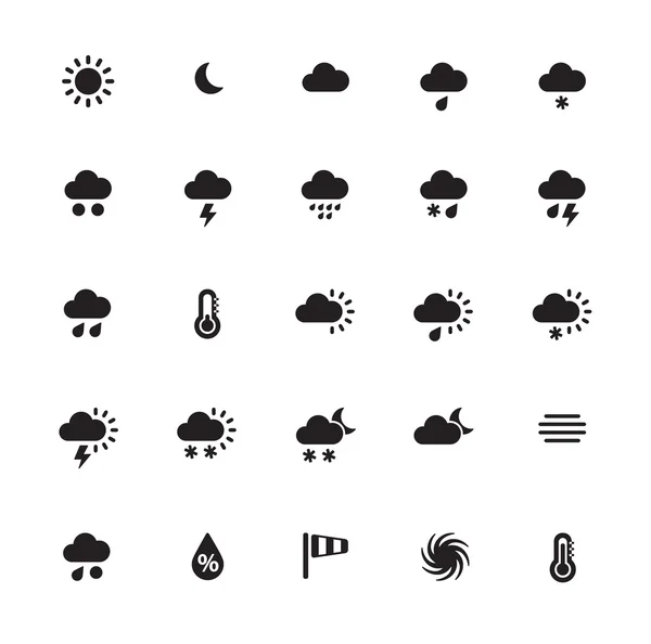 Icônes météo sur fond blanc . — Image vectorielle