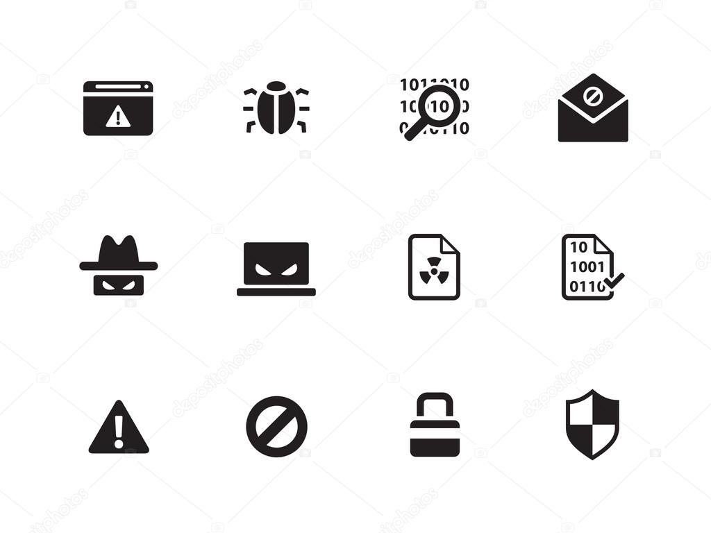 Security icons on white background.