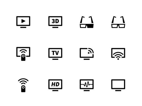 TV-Symbole auf weißem Hintergrund. Vektorillustration. — Stockvektor