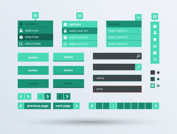 UI establece la tendencia de diseño plano . — Archivo Imágenes Vectoriales