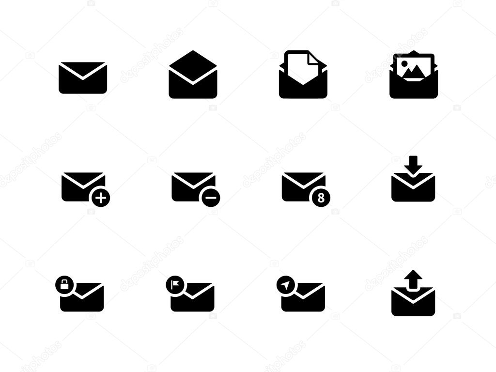 Email icons on white background.
