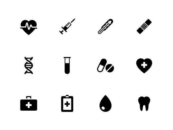 Icone mediche su sfondo bianco. — Vettoriale Stock