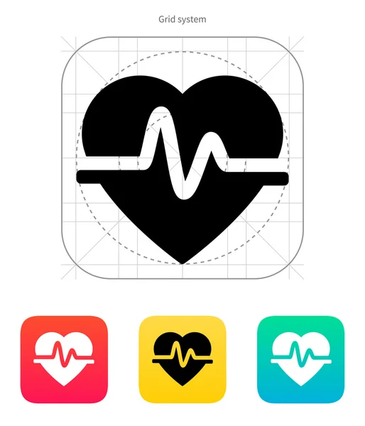 Pulse heart icon. Vector illustration. — Stock Vector