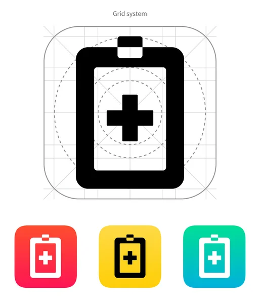 Icono de la tarjeta del paciente. Ilustración vectorial . — Vector de stock