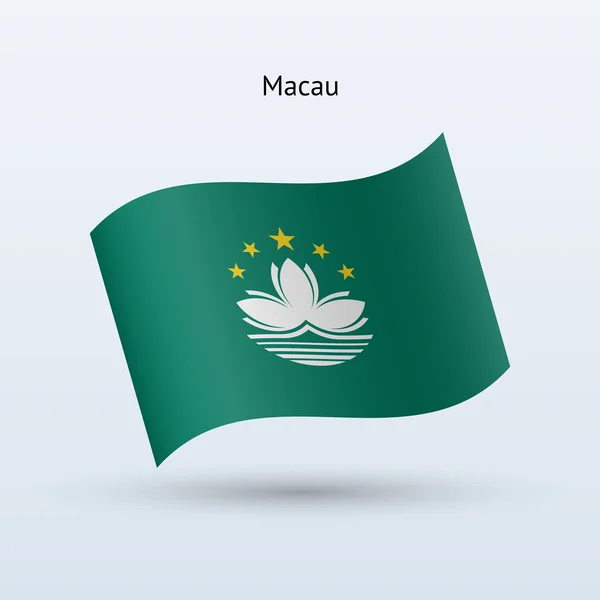 Macau bayrak sallayarak formu. vektör çizim. — Stok Vektör