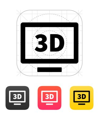 3D tv simgesi. vektör çizim.