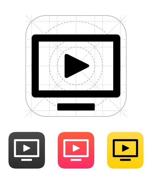 Flatscreen tv pictogram. vectorillustratie. — Stockvector