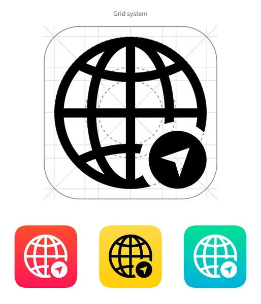 Globe Navigation icon. Vector illustration. — Stock Vector