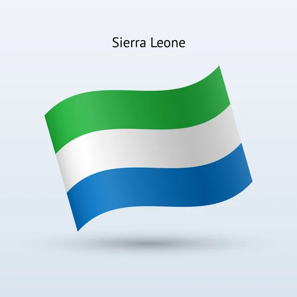 Sierra Leone flag waving form. — Stock Vector