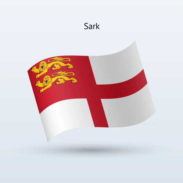 Bandeira de Sark agitando forma. Ilustração vetorial . — Vetor de Stock