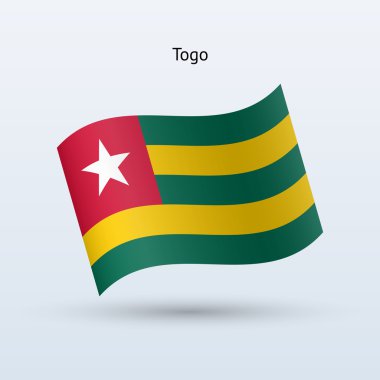 Togo bayrak sallayarak formu. vektör çizim.