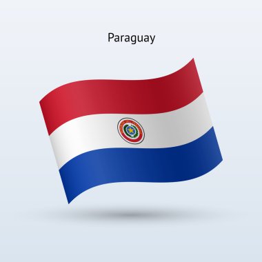 Paraguay bayrak sallayarak formu. vektör çizim.