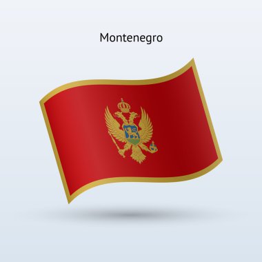 Karadağ bayrağı sallayarak formu. vektör çizim.