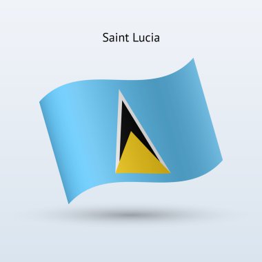 Saint lucia bayrak sallayarak formu. vektör çizim.