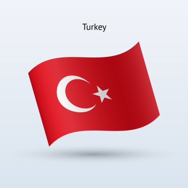 Türkiye'nin bayrak sallayarak formu. vektör çizim.