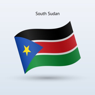 Güney sudan bayrağı sallayarak formu. vektör çizim.