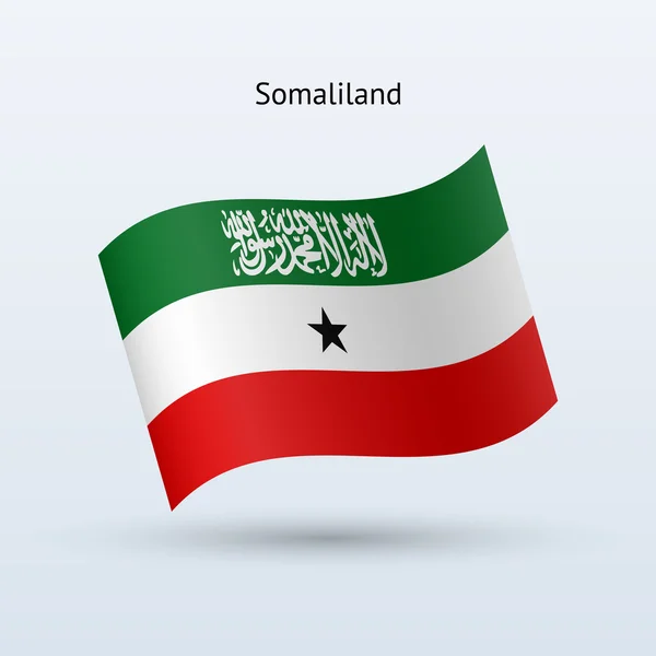 ソマリランド旗を振ってフォーム。ベクトル イラスト. — ストックベクタ