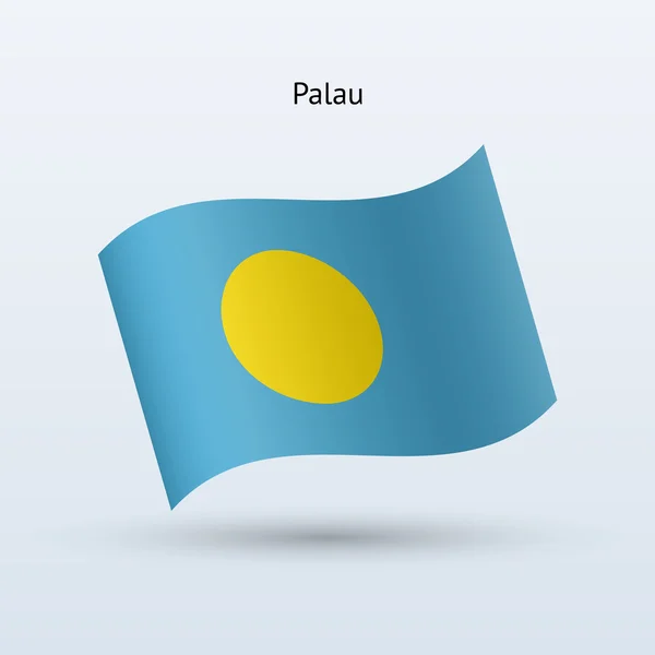 Palau Flagge schwenken Form. Vektorillustration. — Stockvektor