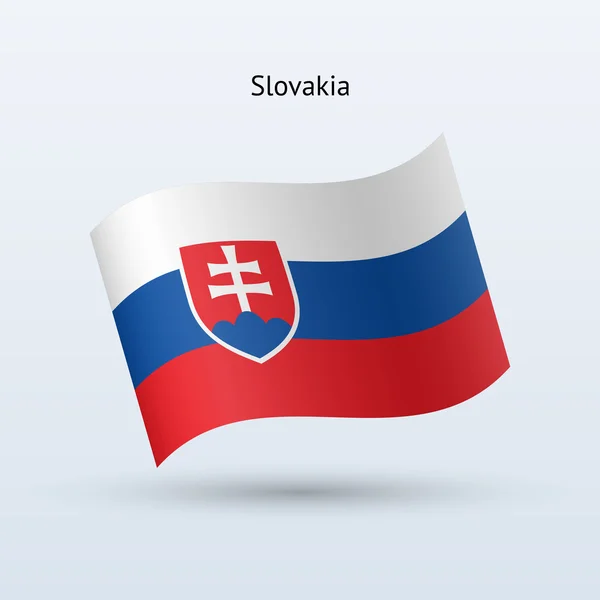 Szlovákia lobogója hullámzó formában. vektoros illusztráció. — Stock Vector
