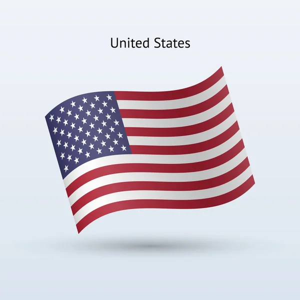 Estados Unidos bandera ondeando forma . — Vector de stock