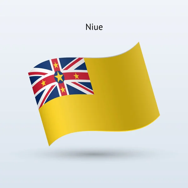 Forma de bandera Niue ondeando. Ilustración vectorial . — Archivo Imágenes Vectoriales