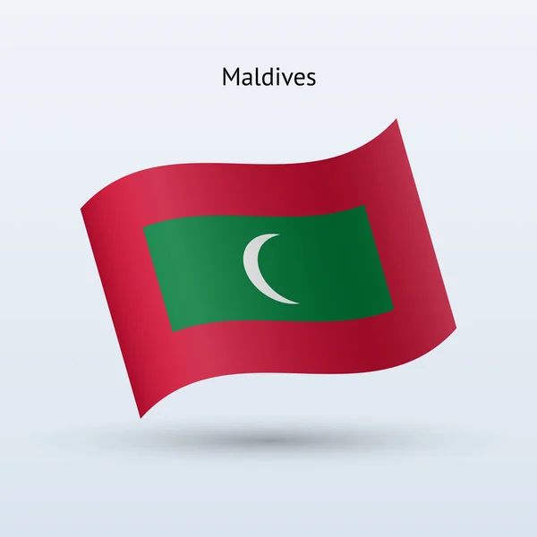 Malediven Flagge schwenken Form. Vektorillustration. — Stockvektor