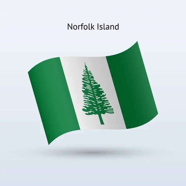 Norfolk Island flag waving form. — Stock Vector