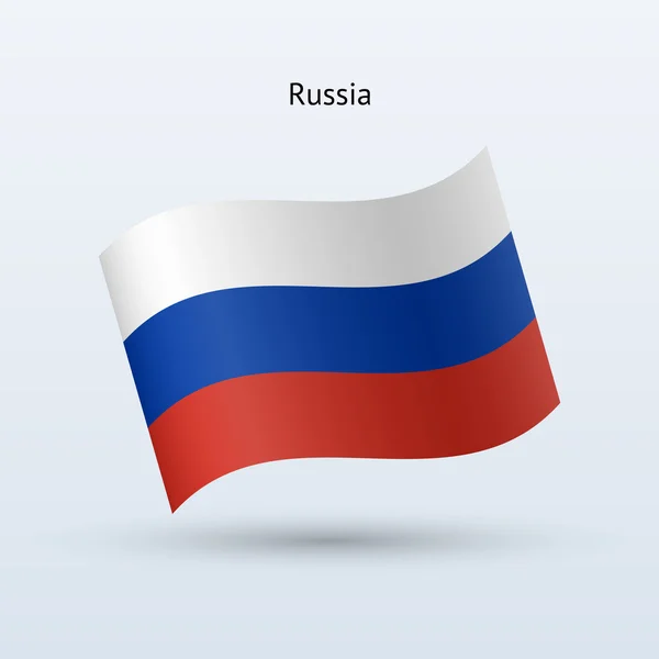 Forma de acenar bandeira Rússia. Ilustração vetorial . — Vetor de Stock