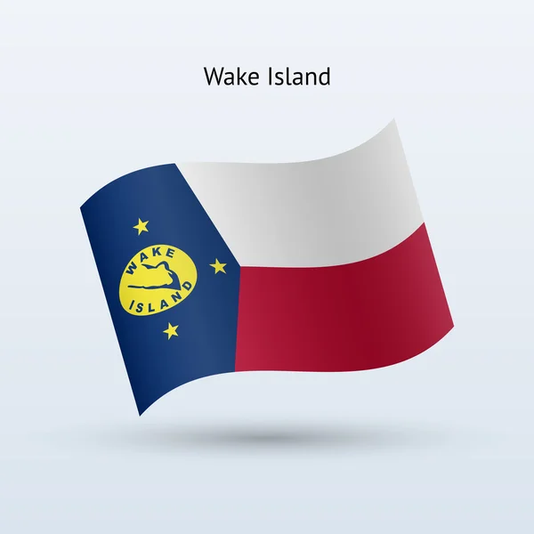 Forma de ondear la bandera de Wake Island. Ilustración vectorial . — Vector de stock
