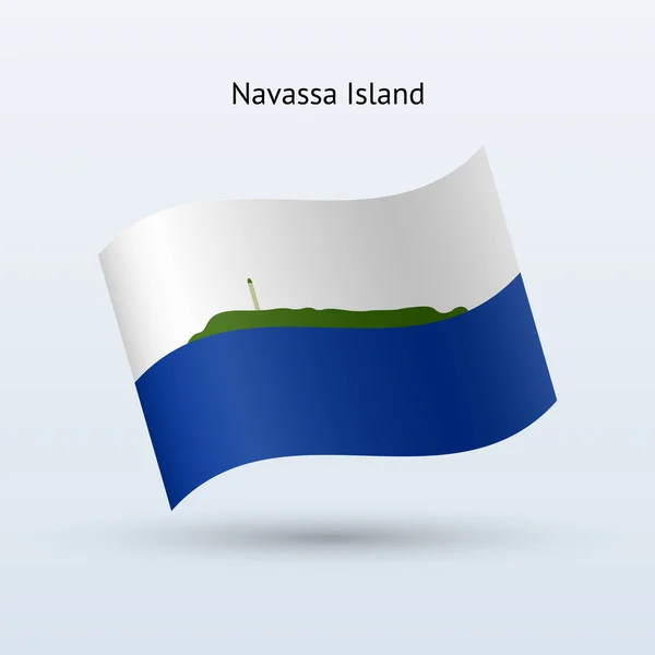 Navassa Island flag waving form. — Stock Vector
