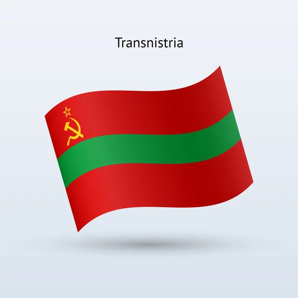 Forma sventolante bandiera Transnistria . — Vettoriale Stock