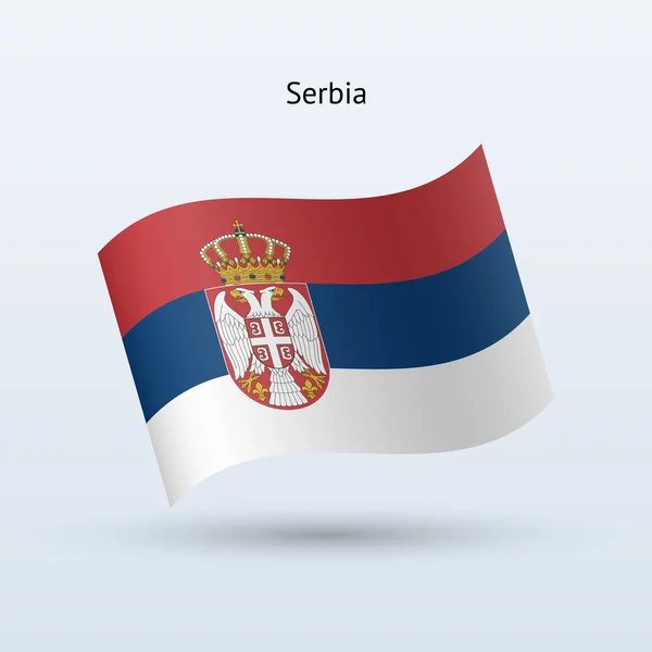 Bandera de Serbia ondeando forma. Ilustración vectorial . — Archivo Imágenes Vectoriales