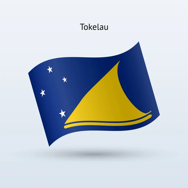 Tokelau flagga vajande form. vektor illustration. — Stock vektor