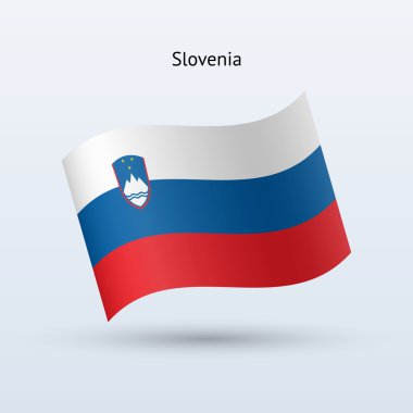 Slovenya bayrağı sallayarak formu. vektör çizim.