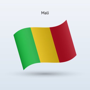 mali bayrağı sallayarak formunu. vektör çizim.