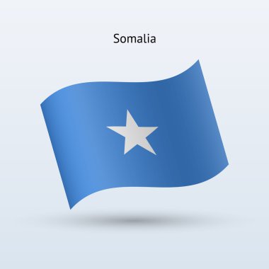 Somali bayrağı sallayarak formu. vektör çizim.