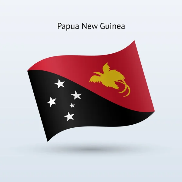 Papua neue Guinea-Flagge schwenkt Form. — Stockvektor