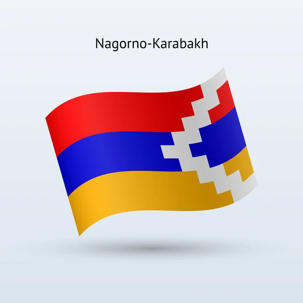 Nagorno-Karabakh flag waving form. — Stock Vector