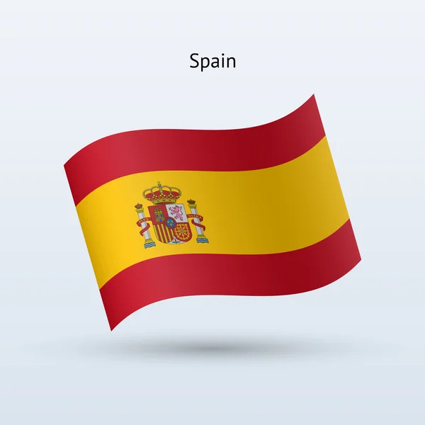 Spain flag waving form. Vector illustration. — Stock Vector