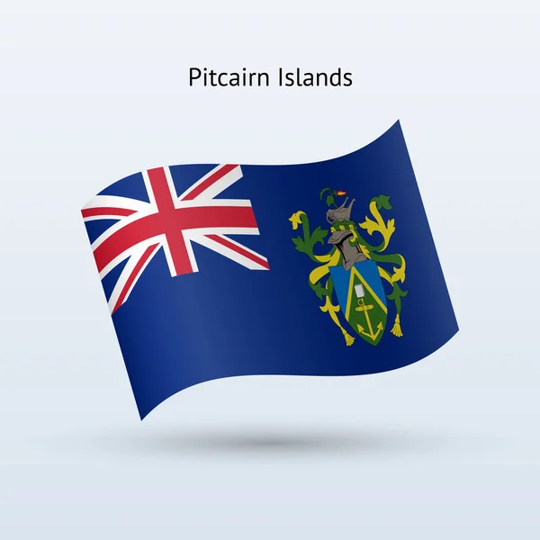 Pitcairn Islands flag waving form. — Stock Vector