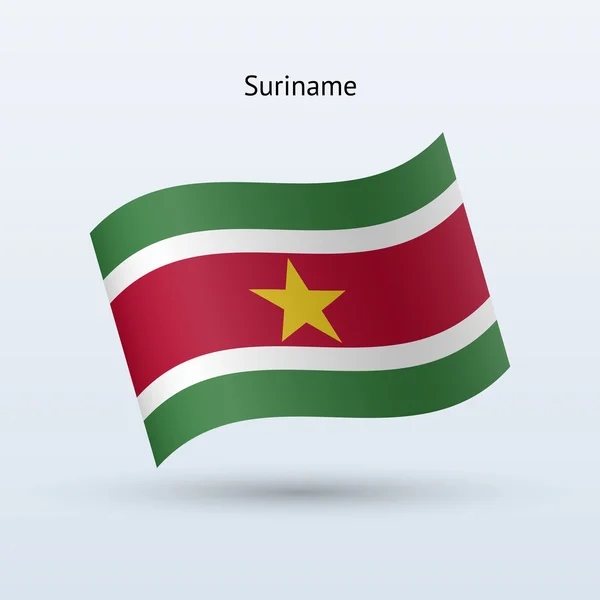 Suriname bandeira agitando forma. Ilustração vetorial . — Vetor de Stock