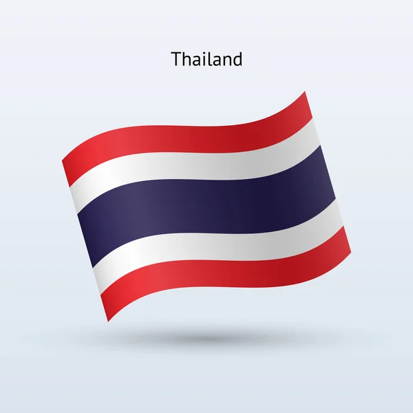 Thailand flag waving form. Vector illustration. — Stock Vector
